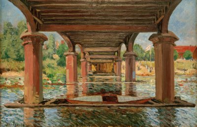 Onder de brug van Hampton Court door Alfred Sisley