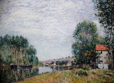 De oevers van de Loing bij Moret door Alfred Sisley