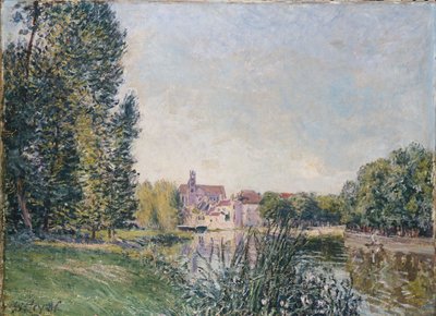 De Loing en de kerk bij Moret door Alfred Sisley