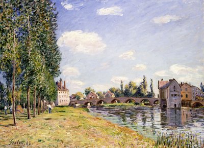 De Brug van Moret in de Zomer, 1888 door Alfred Sisley