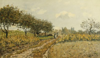 Het pad op het platteland, 1876 door Alfred Sisley