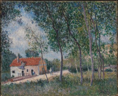 De weg van Moret naar Saint-Mammès door Alfred Sisley