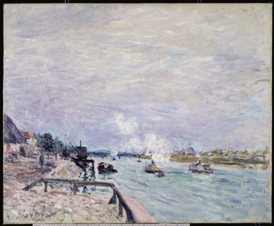 De Seine bij Grenelle, nat weer, 1878 door Alfred Sisley
