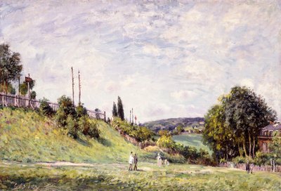 De helling bij de spoorweg in Sèvres door Alfred Sisley