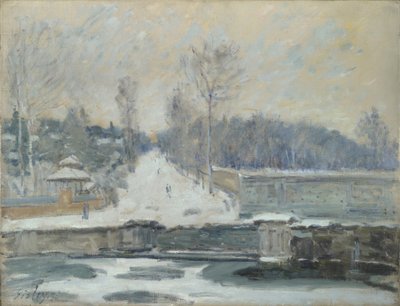 De Waterplaats in Marly-le-Roi door Alfred Sisley