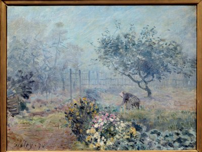 De mistige buren door Alfred Sisley