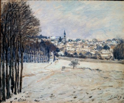 De sneeuw in Marly door Alfred Sisley