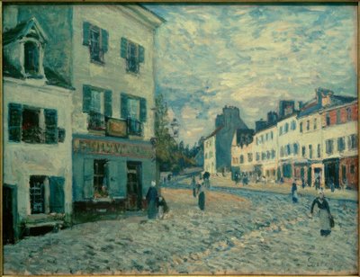 Een straat in Marly door Alfred Sisley