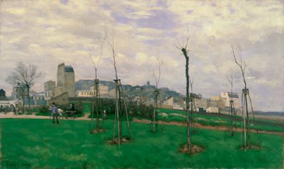 Uitzicht op Montmartre vanaf de Cité des Fleurs door Alfred Sisley