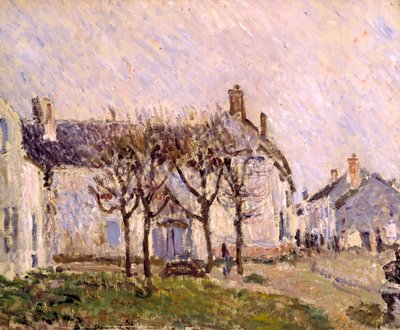 Dorpsstraat, Moret-sur-Loing, ca. 1894 door Alfred Sisley
