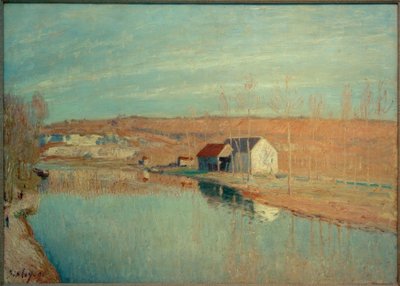 De Loing en de heuvels van St. Nicaise - Maartzon door Alfred Sisley