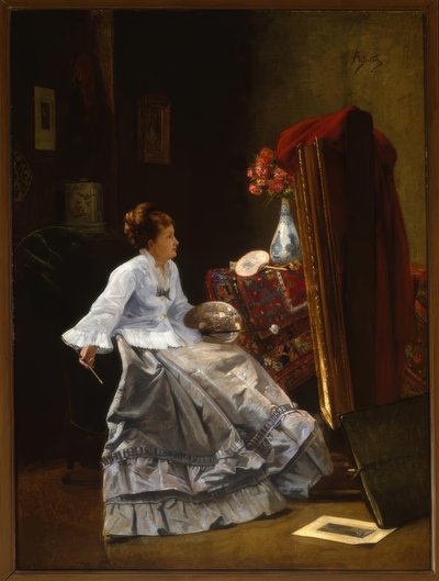 Dame aan haar ezel door Alfred Emile Stevens