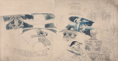 Ontwerpen voor een Plafond en Interieurs door Alfred Emile Stevens