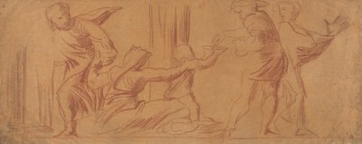 Groep Figuren, Kind Bedelend in het Midden door Alfred Emile Stevens