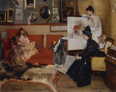 In het atelier, 1888 door Alfred Emile Stevens