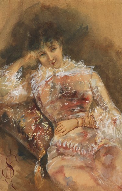 Portret van Sarah Bernhardt, ca. 1880 door Alfred Emile Stevens