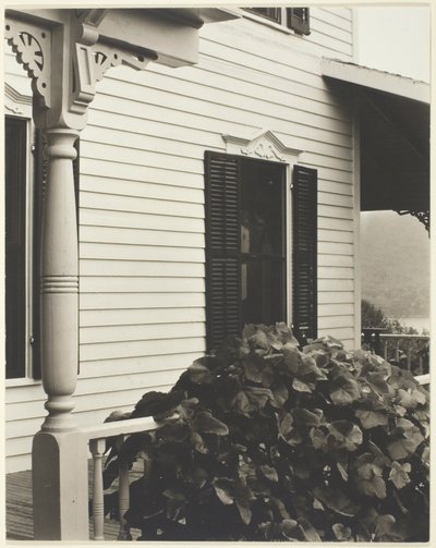 Huis en druivenbladeren door Alfred Stieglitz