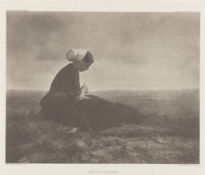 Nettenherstelster, Katwijk 1894 door Alfred Stieglitz