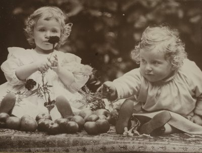 Nichtjes - Flora met bloem, en Hedwig, ca. 1896 door Alfred Stieglitz