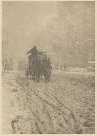 Winter op Fifth Avenue door Alfred Stieglitz