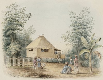 Inheems huis bij Manilla, 1842 door Alfred Thomas Agate