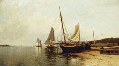 Kalm ochtend, Portland Harbor door Alfred Thompson Bricher