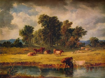 Oevers van de Envy, nabij Rhuddlan, 1852, 1938 door Alfred Vickers