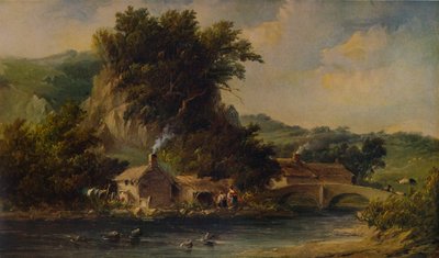 Scène in Dovedale, Derbyshire door Alfred Vickers