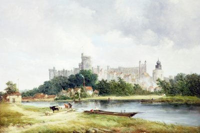 Windsor Castle vanaf de Brocas Meadows door Alfred Vickers