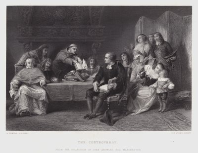 De controverse (gravure) door Alfred W. (after) Elmore