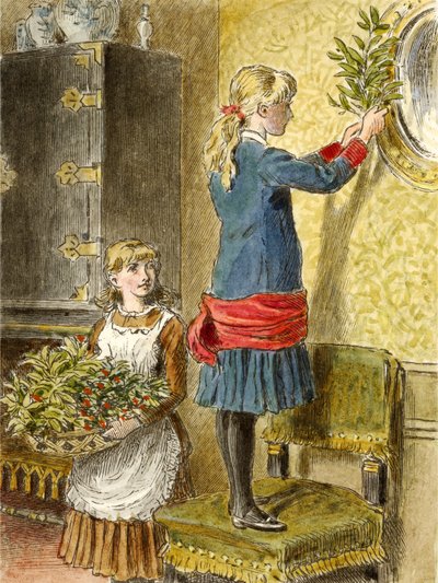 Versieren voor Kerstmis, pub. 1854 door Alfred W. Cooper