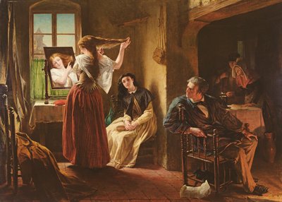 De Uitvinding van de Kam Machine, 1862 door Alfred W. Elmore