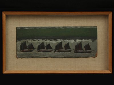 Vier Schoeners, c.1930 door Alfred Wallis