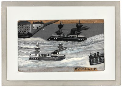 Kanonneerboten in oorlogstijd door Alfred Wallis