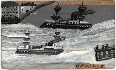 Kanonneerboten in oorlogstijd door Alfred Wallis