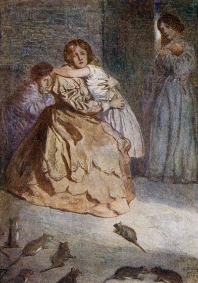 Plaag van ratten tijdens het beleg van Lucknow, Indiase opstand, 1857 door Alfred Wallis Mills
