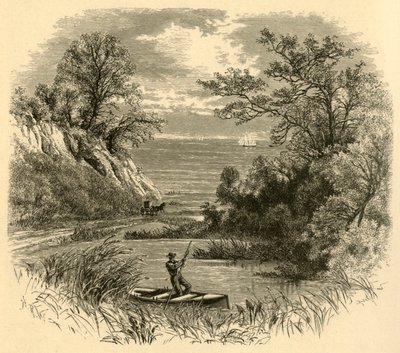 Glimp van Lake Michigan, 1874 door Alfred Rudolph Waud