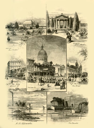 Scènes in St. Louis, 1874 door Alfred Rudolph Waud