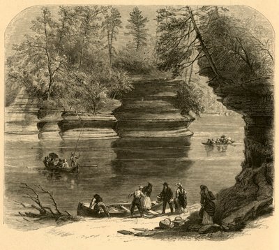 Stoombootrots, Wisconsin River, 1874 door Alfred Rudolph Waud