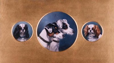 Foxterriërs en King Charles-spaniels door Alfred Wheeler