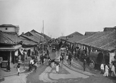 Typische Straatscène in Inheemse Wijken, Colombo door Alfred William Amandus Plate