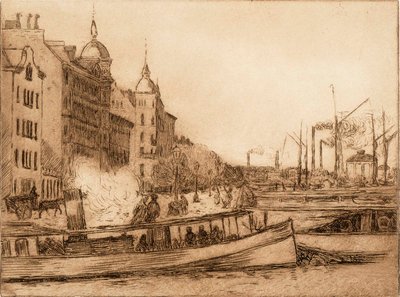 Noordelijke haven door Alfred William Finch