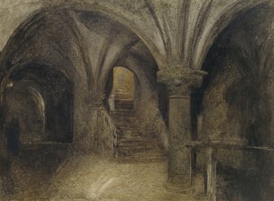 De crypte van de Aquilon, Mont St Michel, c. 1876 door Alfred William Hunt