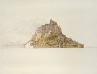 Mont St Michel vanaf de zandbanken door Alfred William Hunt