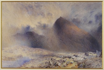 Mount Snowdon door opklarende wolken, 1857 door Alfred William Hunt