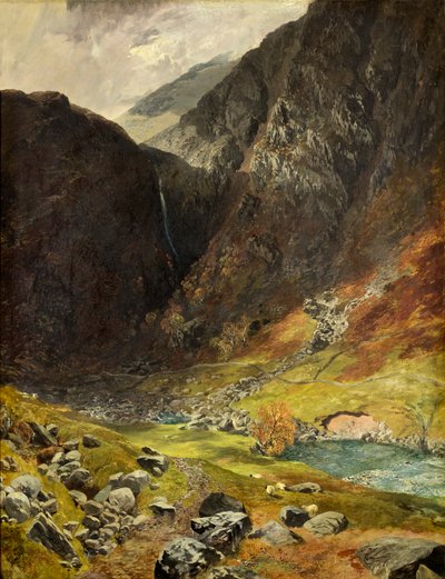 Styhead Pass, Borrowdale, 1854 door Alfred William Hunt