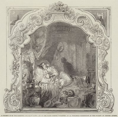 Een Onderwerp uit het Slaap Paleis, Nadering van de Fee Prins door Alfred Woolmer