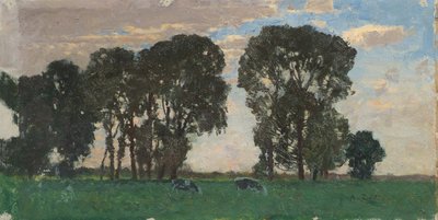 Langenpreising, weide met grote bomen door Alfred Zoff