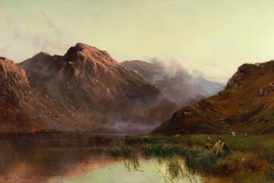 De jacht op watervogels Llyn Crafnaut door Alfred de Breanski