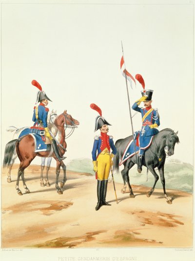 Franse troepen, gegraveerd door Gustave David door Alfred de after Marbot